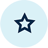 Navy blue outlined star with light blue background